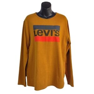 Levi's Men's Gold/Yellow Wallfe Knit Longsleeve T-shirt Size L